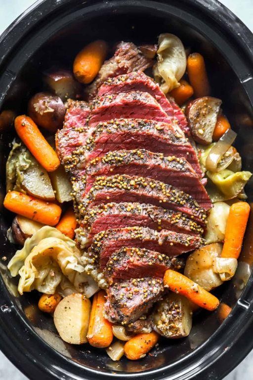 Spicy Crock Pot Corned Beef with Savory Cabbage