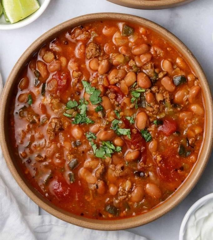 Spicy Crock Pot Pinto Beans with Chorizo