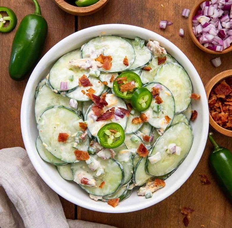 Spicy Cucumber Jalapeño Mayo Salad
