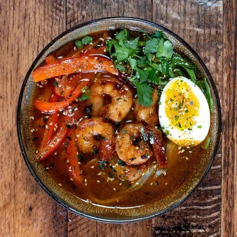 Spicy Garlic Shrimp Ramen