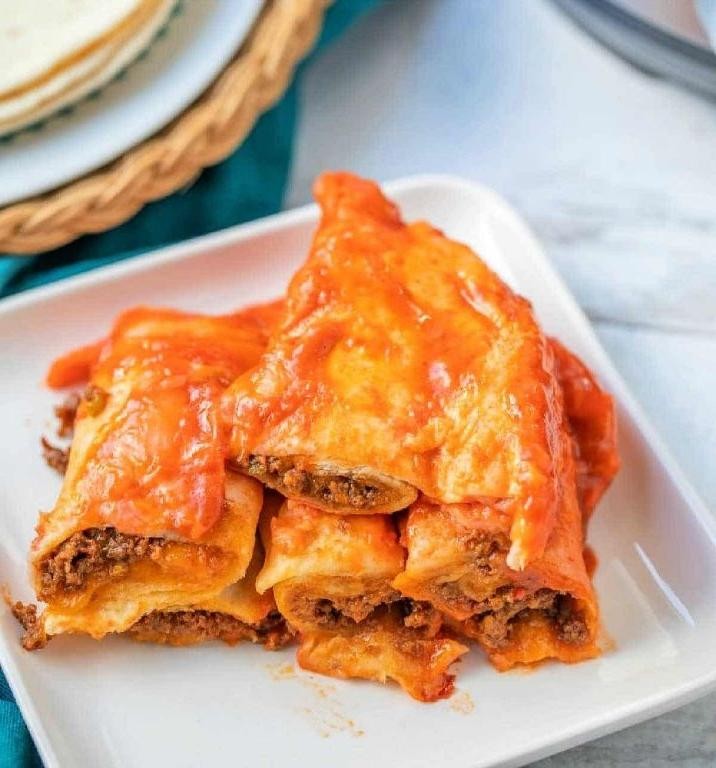 Spicy Ground Beef Instant Pot Enchiladas