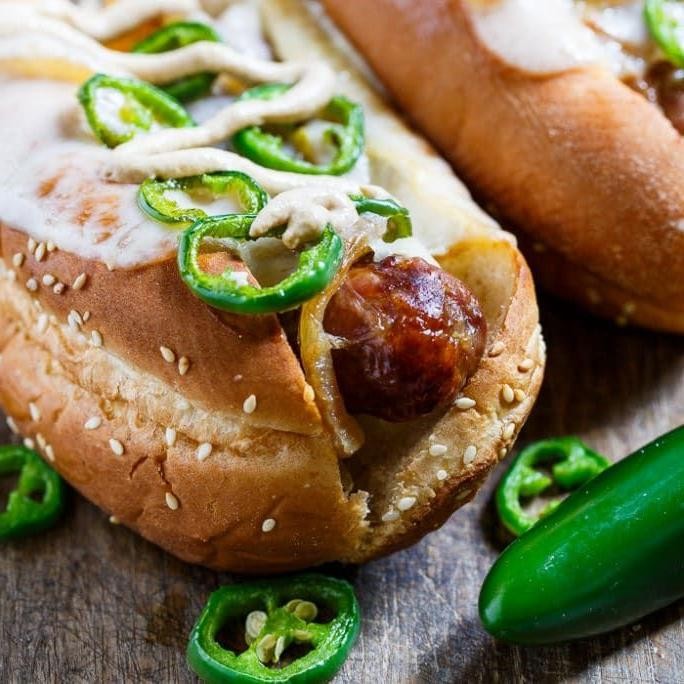 Spicy Jalapeño Butter Baked Bratwurst