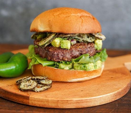 Spicy Jalapeño Guacamole Beef Burger