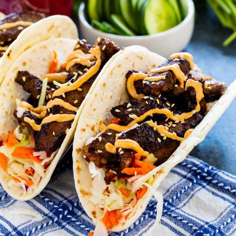 Spicy Korean Beef Bun Tacos
