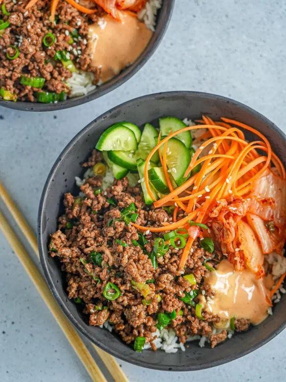 Spicy Korean Beef and Rice Bowls