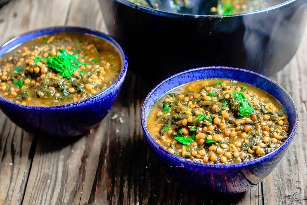Spicy Lentil Soup with Spinach