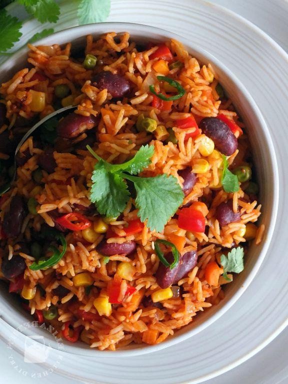 Spicy Mexican Red Rice with Black Beans