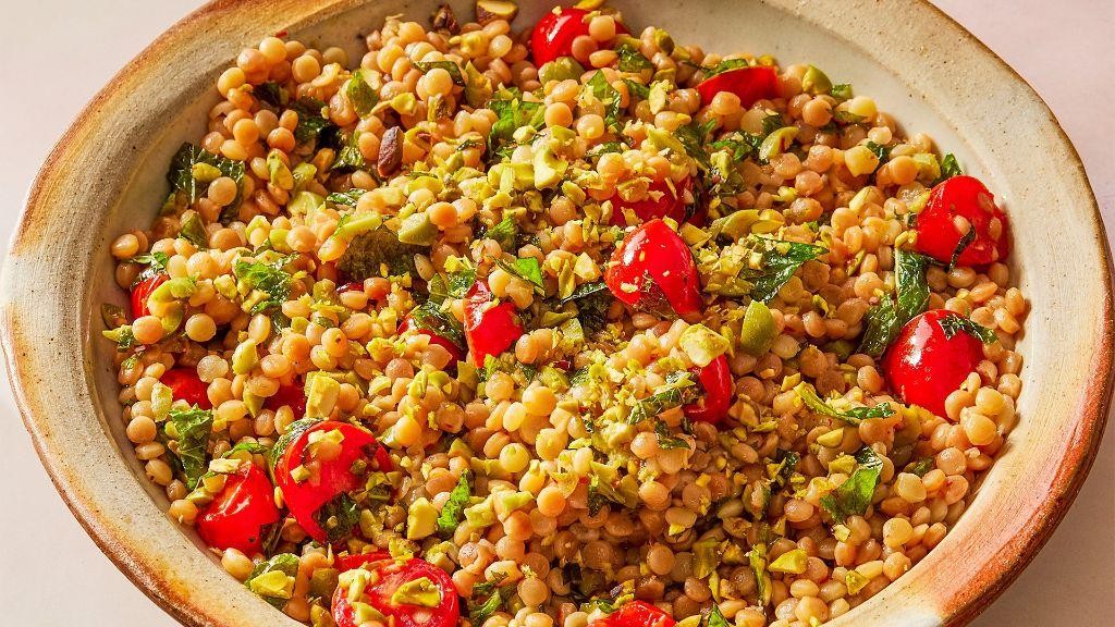 Spicy Moroccan Israeli Couscous with Harissa