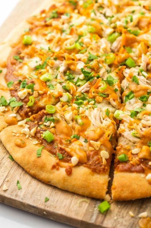 Spicy Peanut Butter Chicken Pizza