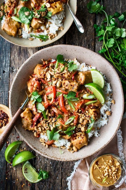Spicy Peanut Chicken Zucchini Stir-Fry
