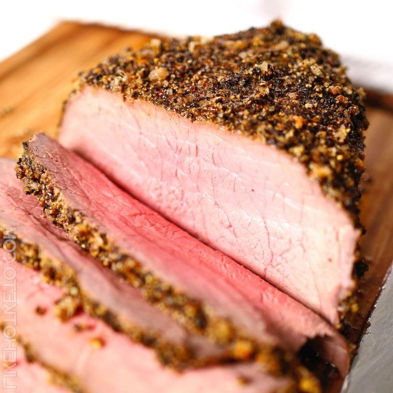Spicy Peppercorn-Crusted Rump Roast