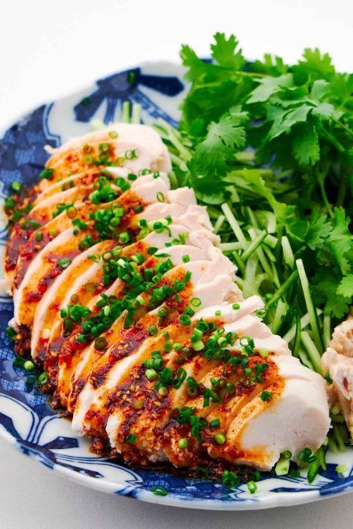 Spicy Poached Chicken Breast with Chili and Lime