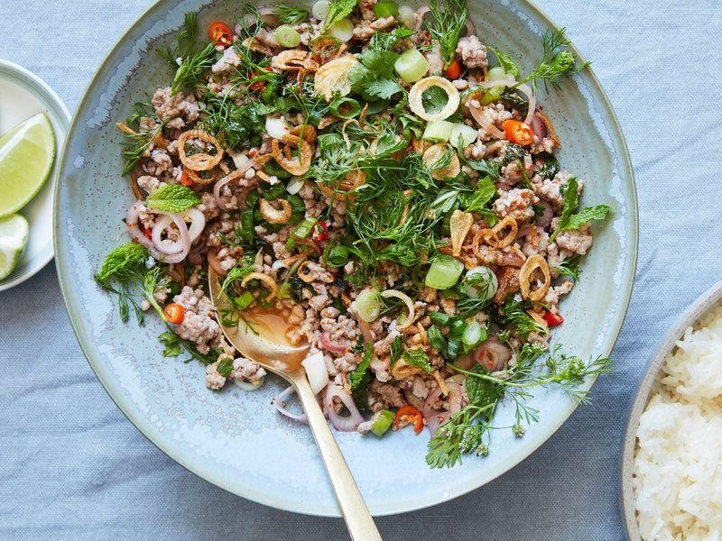 Spicy Pork Larb with Thai Chilies