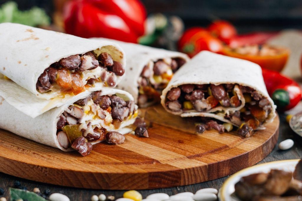 Spicy Refried Black Bean Burritos