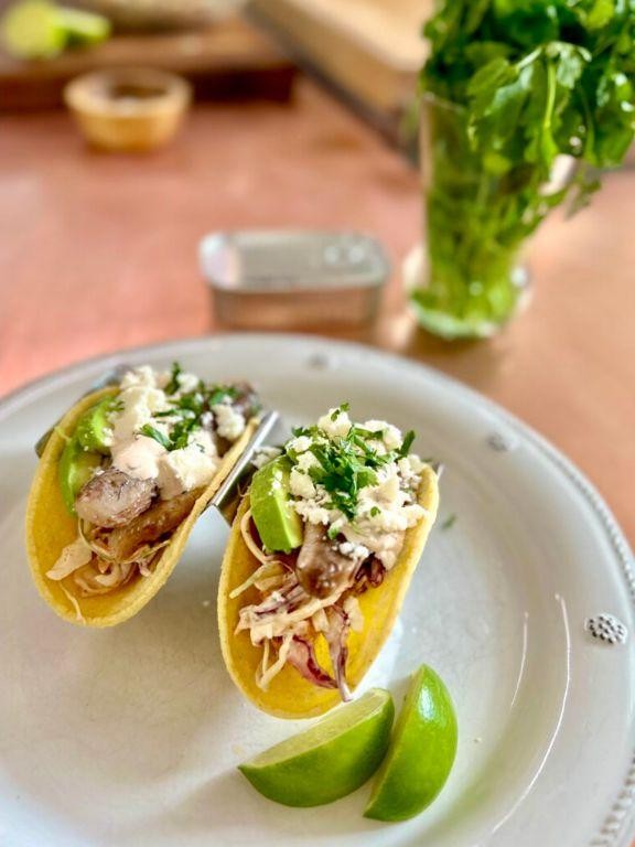 Spicy Sardine Tacos with Cilantro-Lime Slaw