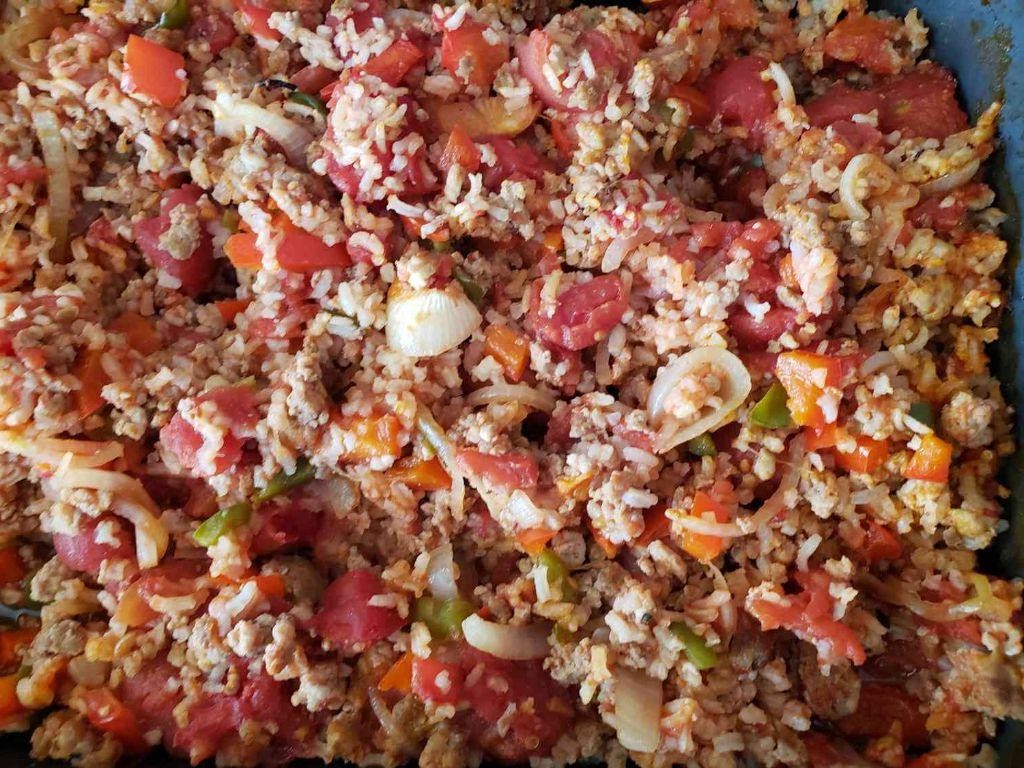 Spicy Sausage and Rice Casserole