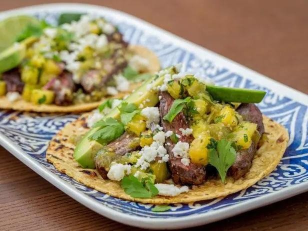 Spicy Skirt Steak Tacos with Pineapple Salsa