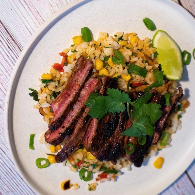 Spicy Skirt Steak with Cilantro Lime Rice