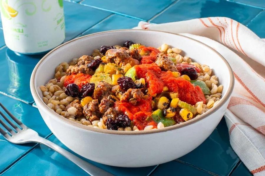 Spicy Southwestern Beef Barley Bowl