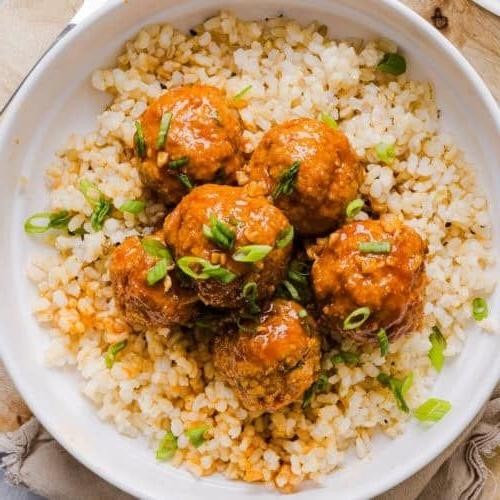 Spicy Sriracha Glazed Oven Meatballs