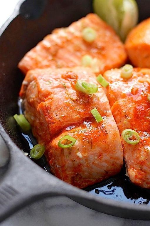 Spicy Sriracha Oven Roasted Salmon