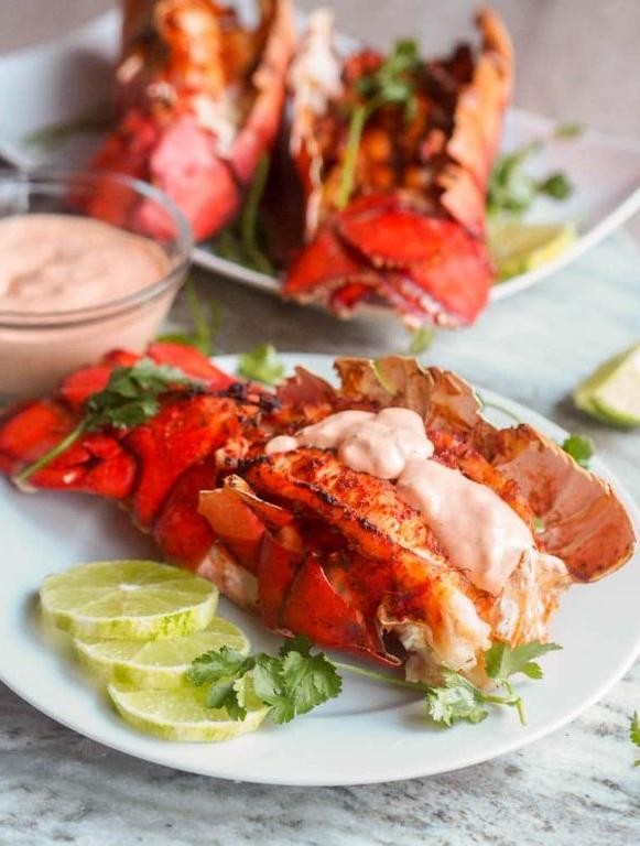 Spicy Sriracha Steamed Lobster Tail