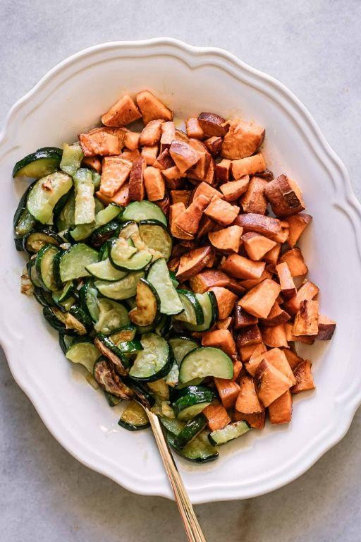 Spicy Sweet Potato and Zucchini Stir-Fry