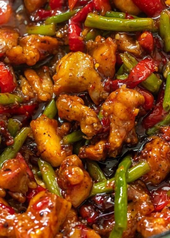 Spicy Szechuan Chicken and Green Beans