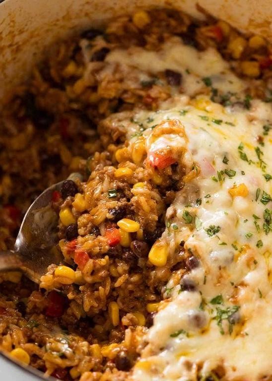 Spicy Tex-Mex Hamburger Rice Casserole