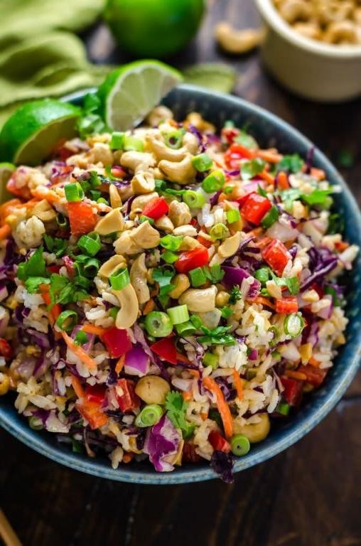 Spicy Thai Peanut Rice Salad