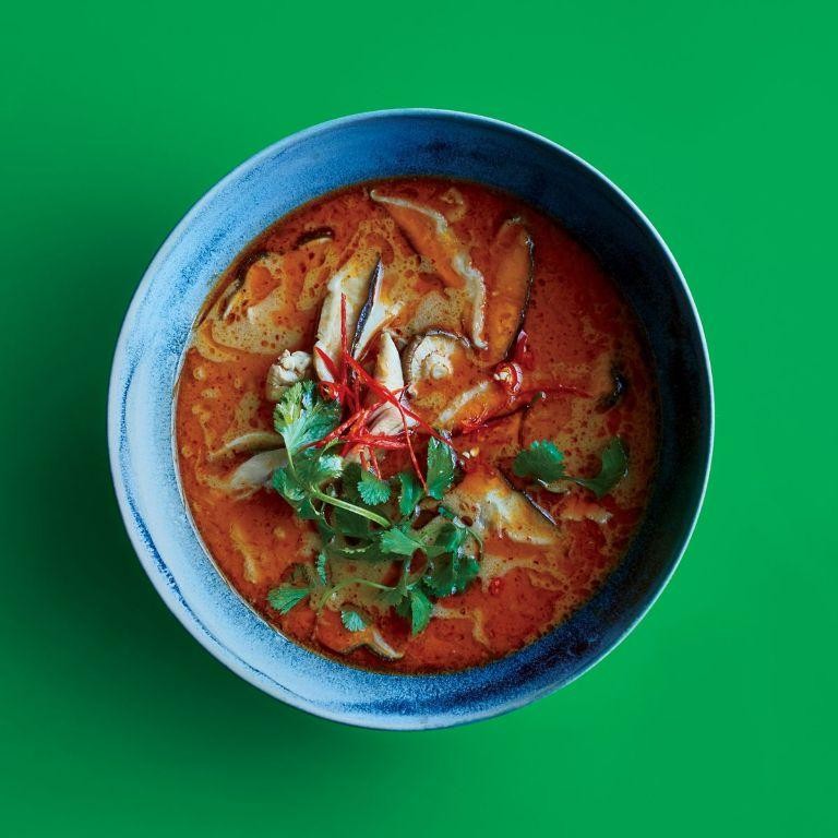 Spicy Tom Kha Kai with Red Chili