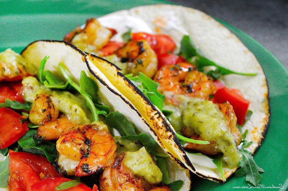 Spicy Tomatillo Shrimp Tacos