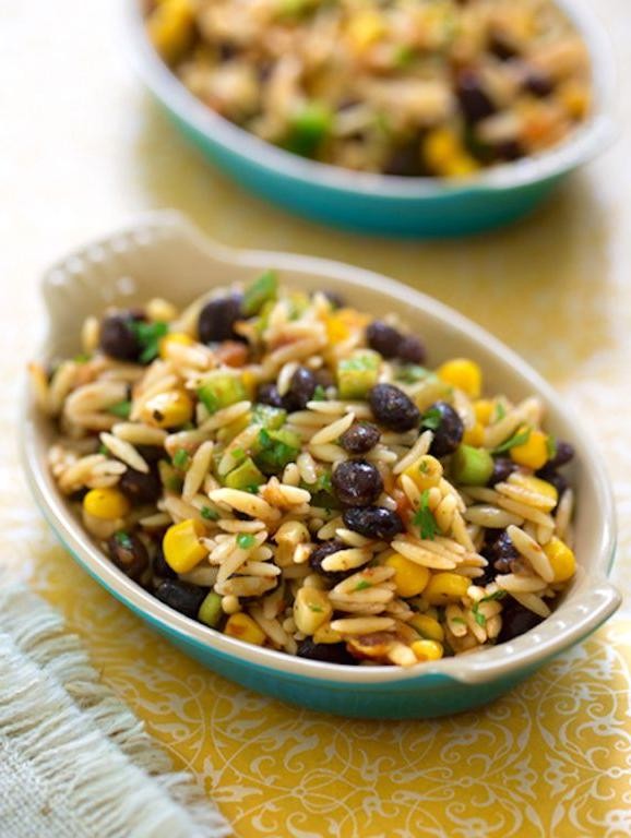 Spicy Vegan Orzo with Black Beans and Corn