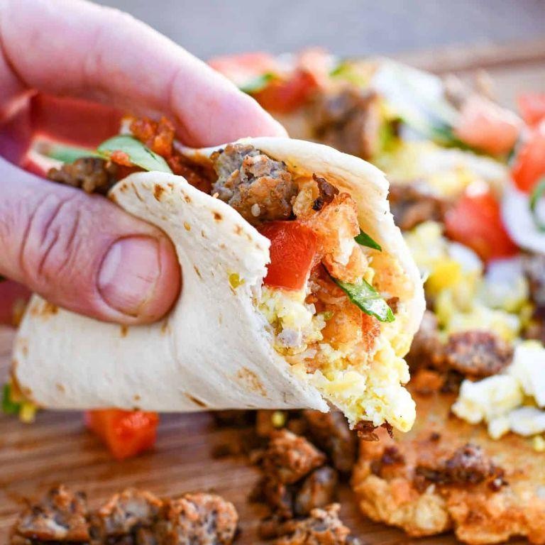 Spicy Venison Sausage Breakfast Tacos