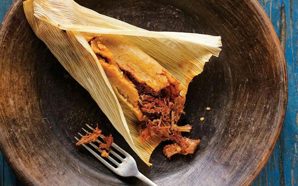 Spicy homemade tamales with masa harina