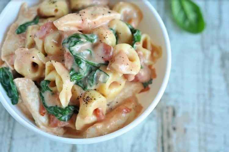 Spinach Artichoke Slow Cooker Tortellini