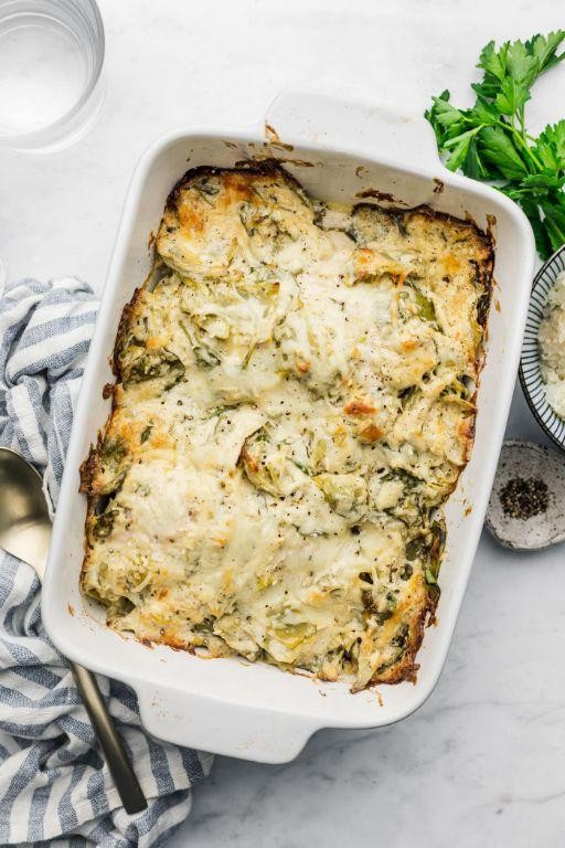 Spinach and Artichoke Casserole with Mozzarella