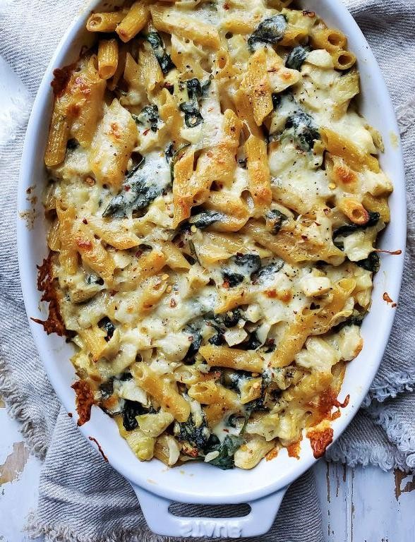 Spinach and Artichoke Cellentani Bake