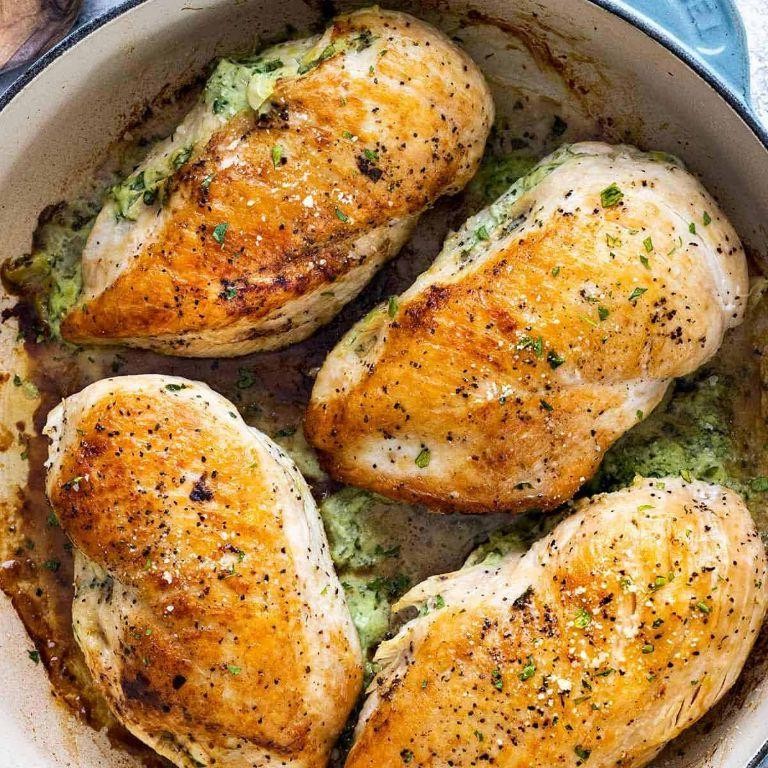 Spinach and Artichoke Heart Stuffed Chicken Breasts