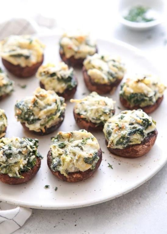 Spinach and Artichoke Stuffed Mushrooms