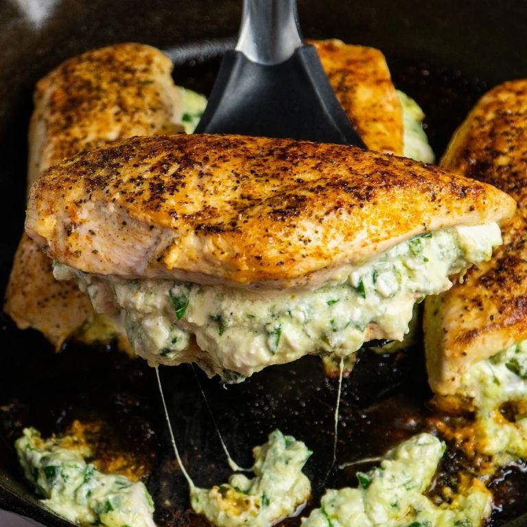 Spinach and Cream Cheese Stuffed Chicken Breast