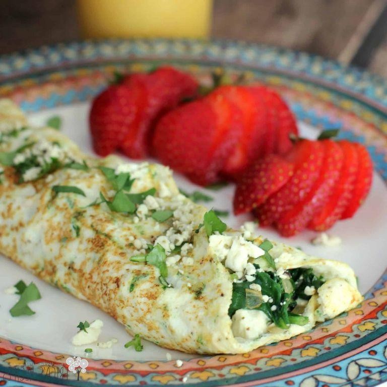 Spinach and Feta Egg White Omelette