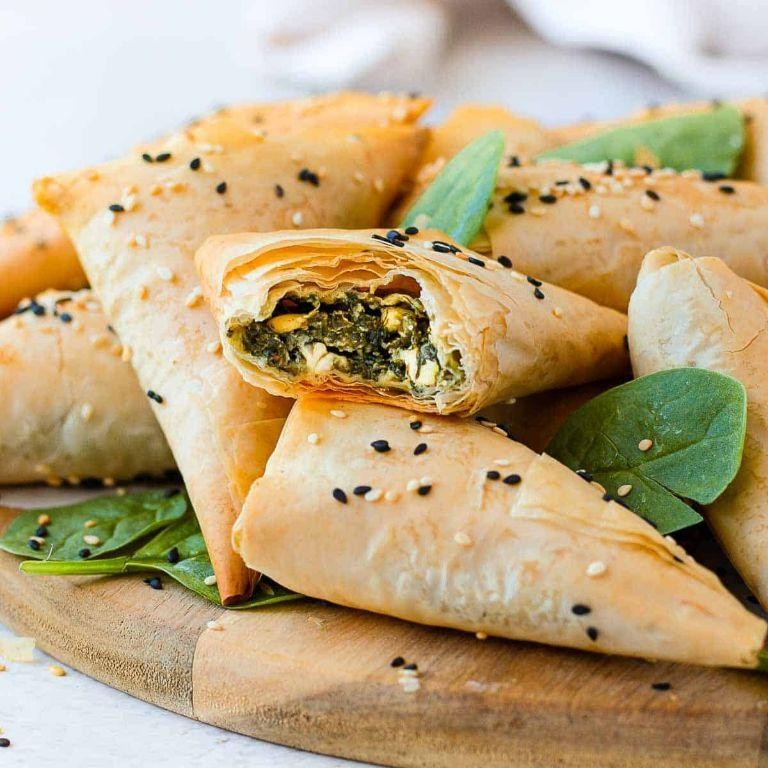 Spinach and Feta Filo Triangles