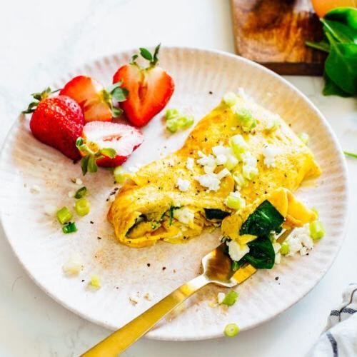 Spinach and Feta Kefir Omelette