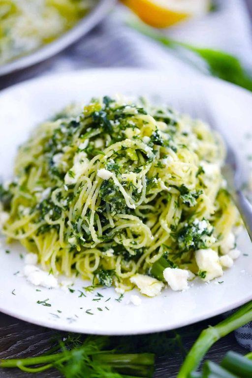 Spinach and Feta Whole Wheat Spaghetti
