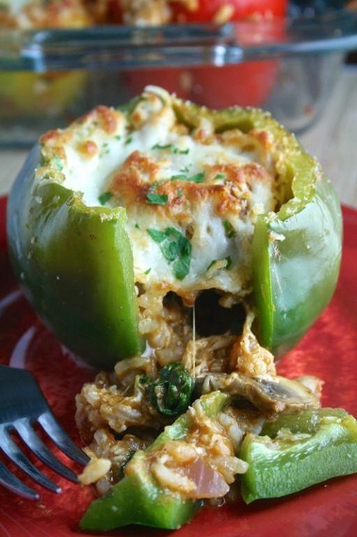 Spinach and Mushroom Stuffed Peppers