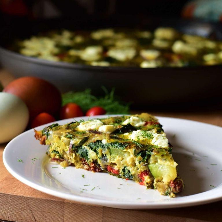 Spinach and Zucchini Frittata