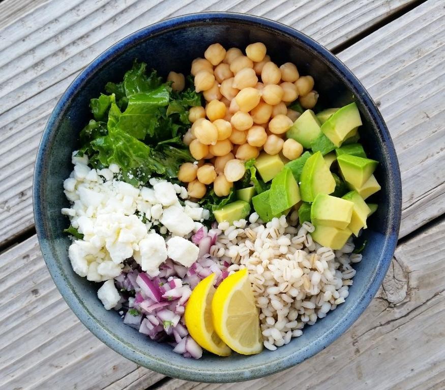Split Pea and Kale Salad with Lemon Vinaigrette