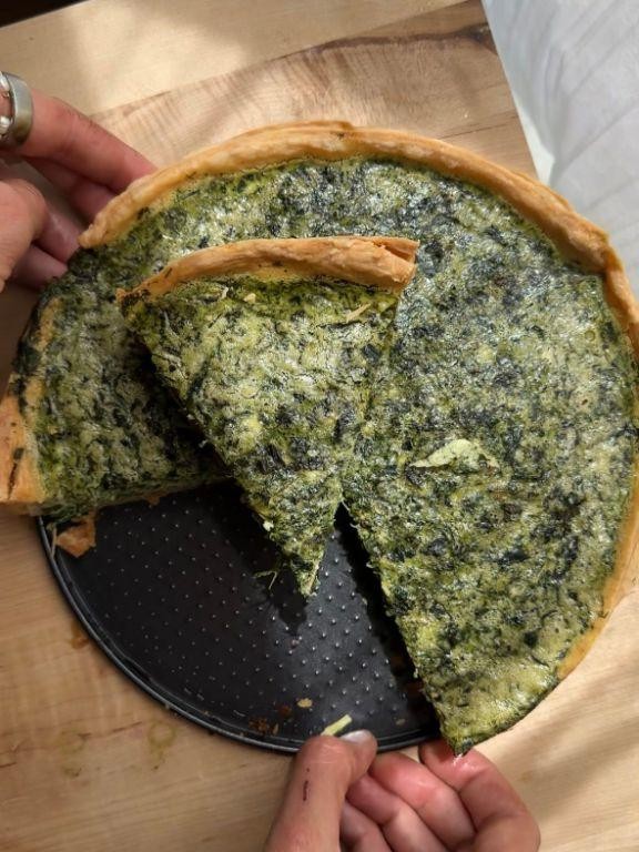 Spring Green Spinach Feta Quiche