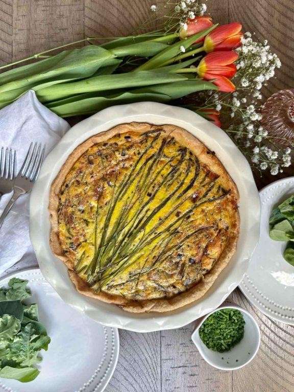 Spring Vegetable Quiche with Asparagus and Leeks